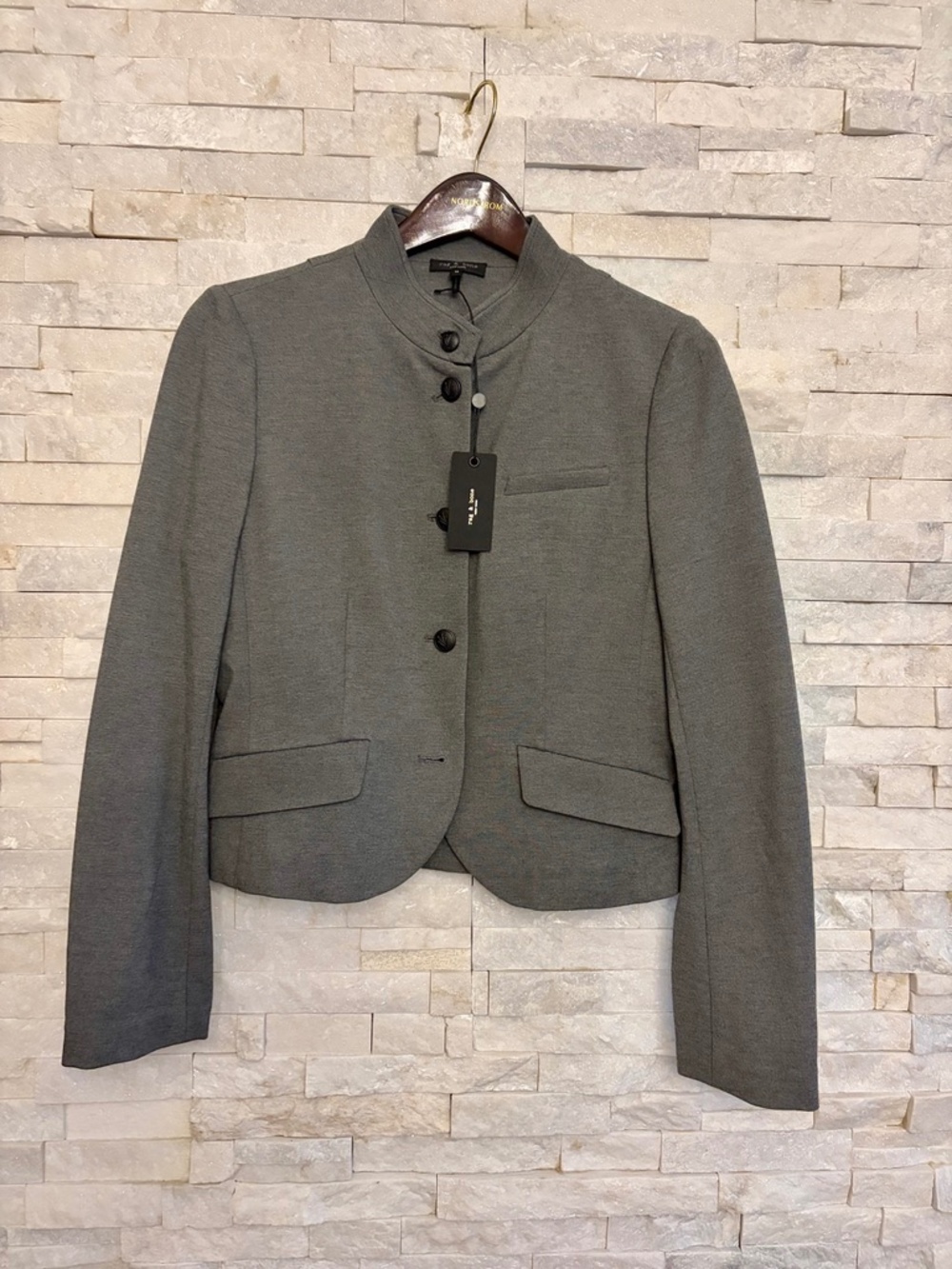 NWT Rag & Bone Charcoal Slade Cropped Ponte Blazer